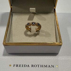 Freida Rothman Gold and Black Stacking Ring